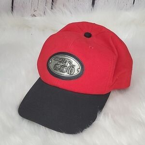 Case Tractor Limited Edition Metal Logo Plate Red & Black Snapback Hat Cap